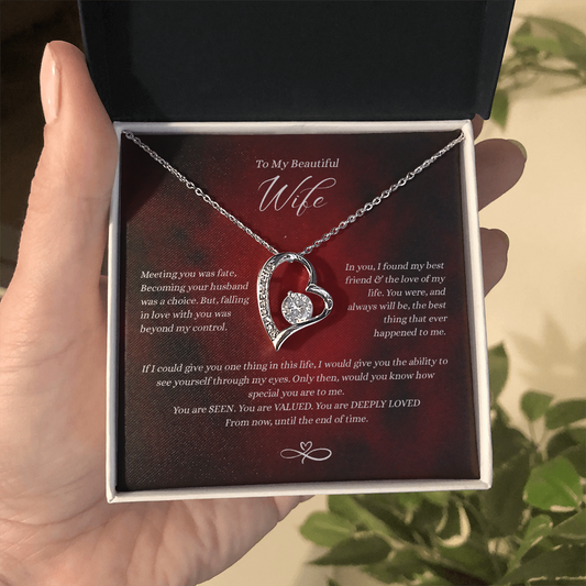 To My Beautiful Wife - Heart Pendant