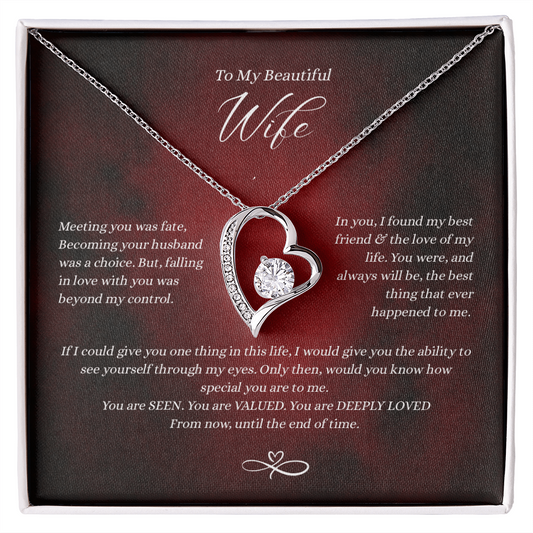 To My Beautiful Wife - Heart Pendant